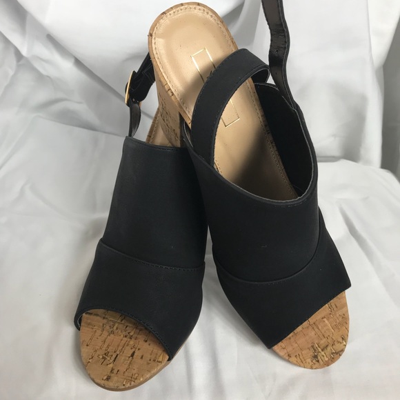 YOKI Black Cork Heels (Slingback) - Picture 2 of 6